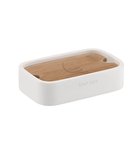 Photo: NINFEA Freestanding Soap Dish, white matt/bamboo