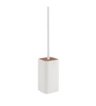 Photo: NINFEA Freestanding Toilet Brush/Holder, white matt/bamboo