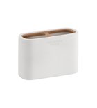 Photo: NINFEA Freestanding Tumbler, white matt/bamboo