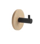 Photo: HIMALAYA Self adhesive hook, round, black matt/bamboo