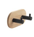 Photo: HIMALAYA Double Hook adhesive, round, black /bamboo