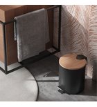 Photo: KENTA waste bin 3l, Soft Close, black matt/bamboo