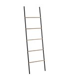 Photo: KENTA ladder towel holder 450x1610x21mm, black /bamboo