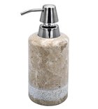 Photo: POSH freestanding soap dish dispenser, marble, beige