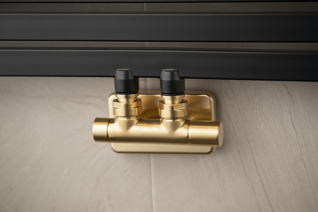 Sapho TWIN připojovací sada ventilů pro středové připojení, zlato mat CP401SGM