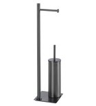 Photo: TRILLY Freestanding Toilet Paper/Brush Holder, square, gun metal