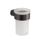 Photo: PIRENEI Tumbler Holder, frosted glass, gun metal