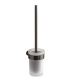 Photo: PIRENEI Wall-Hung Toilet Brush, frosted glass, gun metal