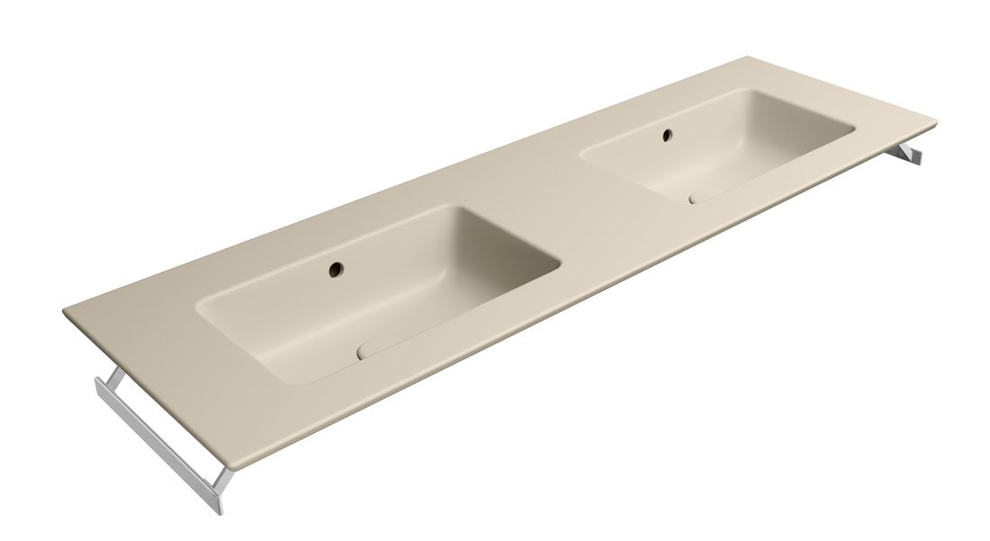 GSI PURA keramické dvojumyvadlo Slim 142x46cm, bez otvoru, creta mat 8889008
