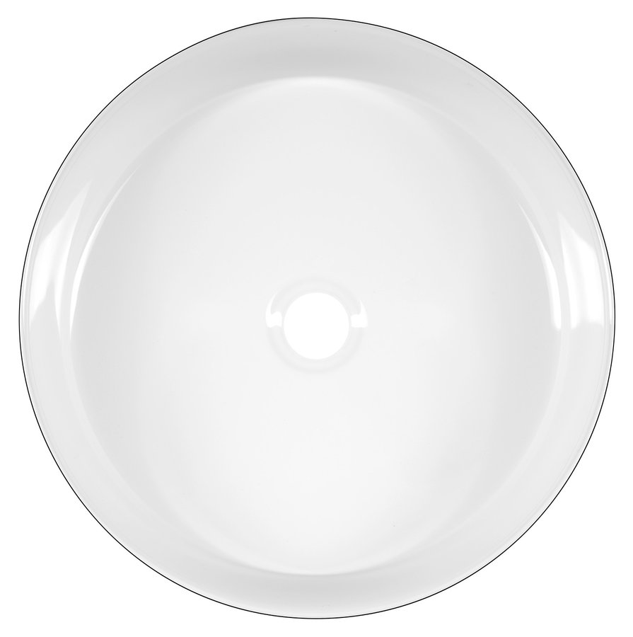 Sapho FIASTRA keramické umyvadlo na desku, Ø 40cm, černá mat FT801B