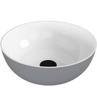 Photo: BANERA ROUND umývadlo na dosku, liaty mramor, priemer 39cm, biela/šedá mat