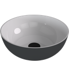 Photo: BANERA ROUND countertop washbasin, cast marble, dia. 39cm, white/anthracite matt