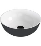 Photo: BANERA ROUND umývadlo na dosku, liaty mramor, priemer 39cm, biela/antracit mat