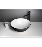 Photo: BANERA ROUND countertop washbasin, cast marble, dia. 39cm, white/anthracite matt