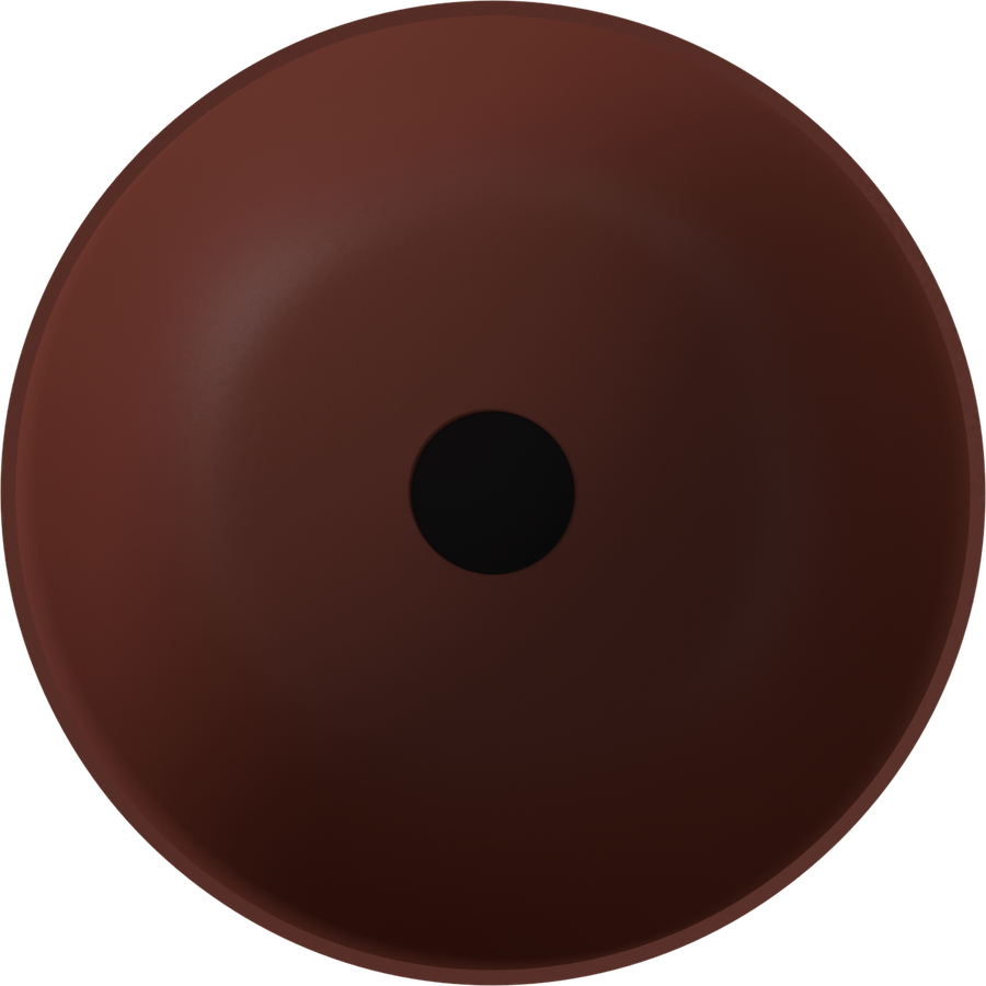 Polysan BANERA ROUND umyvadlo na desku, litý mramor, průměr 39cm, hnědá mat 14337.71