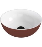Photo: BANERA ROUND umývadlo na dosku, liaty mramor, priemer 39cm, biela/hnedá mat
