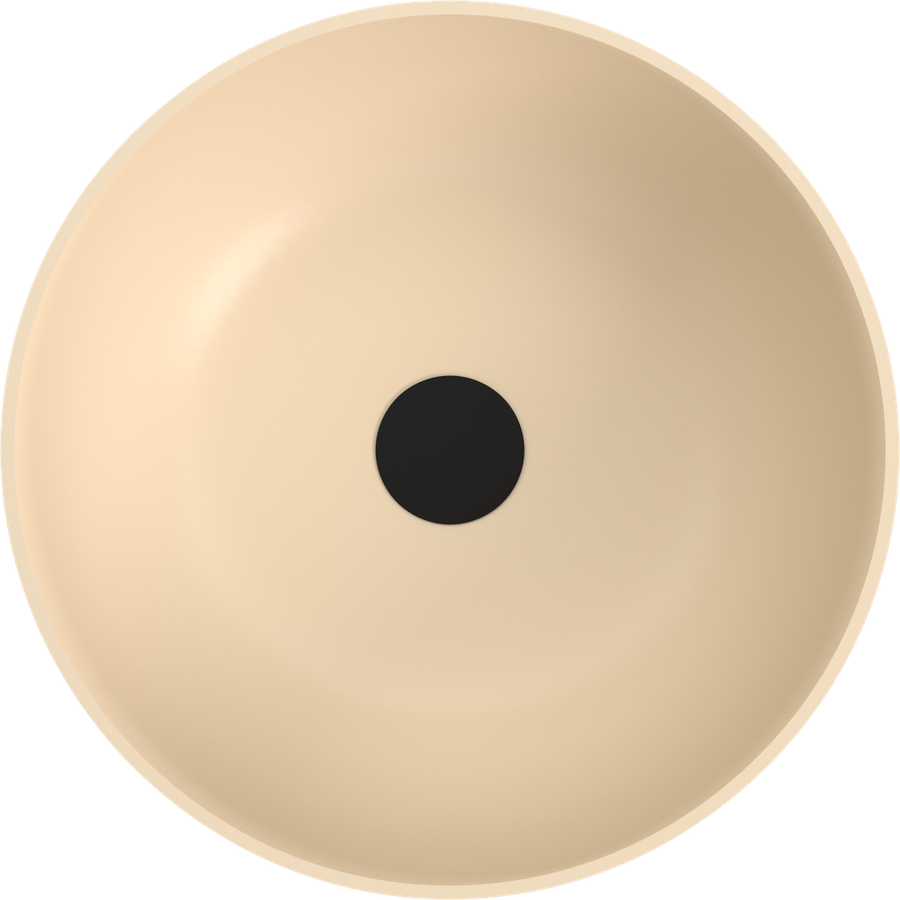 Polysan BANERA ROUND umyvadlo na desku, litý mramor, průměr 39cm, béžová mat 14337.81