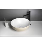 Photo: BANERA ROUND countertop washbasin, cast marble, dia. 39cm, white/matt beige