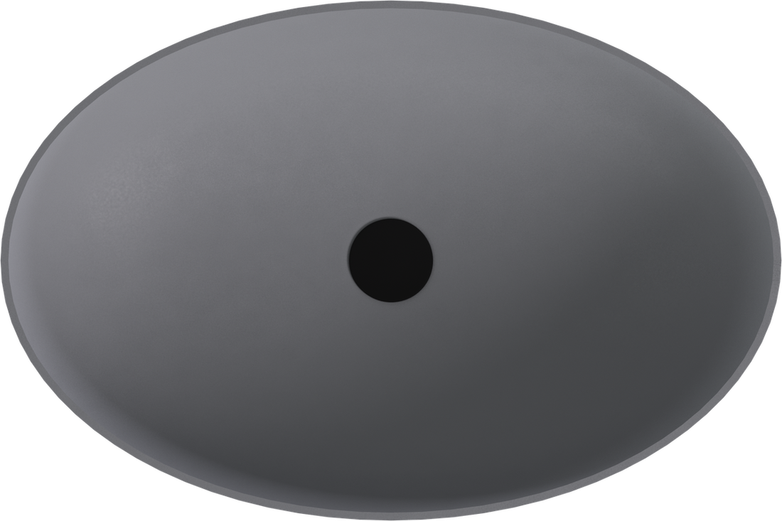 Polysan BANERA OVAL umyvadlo na desku, litý mramor, 60x40cm, šedá mat 14397.31