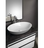 Photo: BANERA OVAL countertop washbasin, cast marble, 60x40cm, white/grey matt