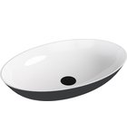 BANERA OVAL umywalka kompozytowa nablatowa, 60x40cm, biały/antracyt mat Photo: BANERA OVAL umywalka kompozytowa nablatowa, 60x40cm, biały/antracyt mat