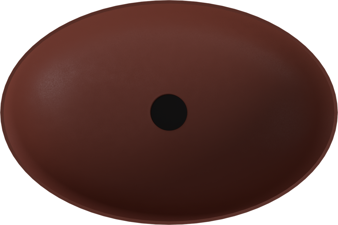 Polysan BANERA OVAL umyvadlo na desku, litý mramor, 60x40cm, hnědá mat 14397.71
