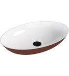 BANERA OVAL umywalka kompozytowa nablatowa, 60x40cm, biały/brązowy mat Photo: BANERA OVAL umywalka kompozytowa nablatowa, 60x40cm, biały/brązowy mat