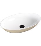 BANERA OVAL umywalka kompozytowa nablatowa, 60x40cm, biały/beż mat Photo: BANERA OVAL umywalka kompozytowa nablatowa, 60x40cm, biały/beż mat