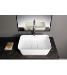 Photo: BANERA SQUARE countertop washbasin, cast marble, 50x36cm, white