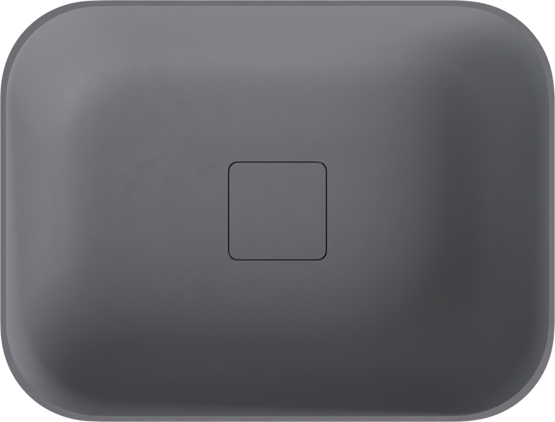 Polysan BANERA SQUARE umyvadlo na desku, litý mramor, 50x36cm, šedá mat 14596.31