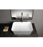 Photo: BANERA SQUARE countertop washbasin, cast marble, 50x36cm, white/grey matt