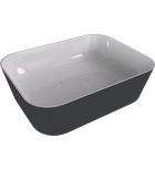 Photo: BANERA SQUARE countertop washbasin, cast marble, 50x36cm, white/anthracite matt