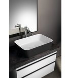 Photo: BANERA SQUARE countertop washbasin, cast marble, 50x36cm, white/anthracite matt