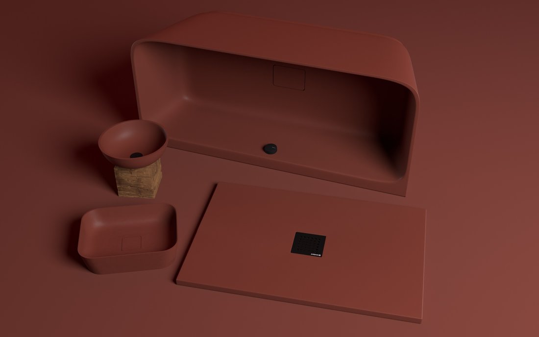 Polysan BANERA SQUARE umyvadlo na desku, litý mramor, 50x36cm, hnědá mat 14596.71