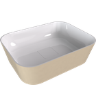 Photo: BANERA SQUARE countertop washbasin, cast marble, 50x36cm, white/beige matt