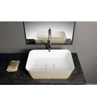 Photo: BANERA SQUARE countertop washbasin, cast marble, 50x36cm, white/beige matt