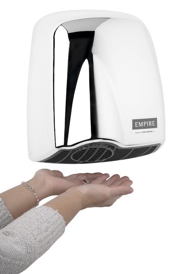 EMPIRE EMPIRE U-NIK AUTOMATIC bezdotykový tryskový osoušeč rukou 230 V, 1850 W, 262x305x165mm, ABS plast, stříbrná lesk 9812