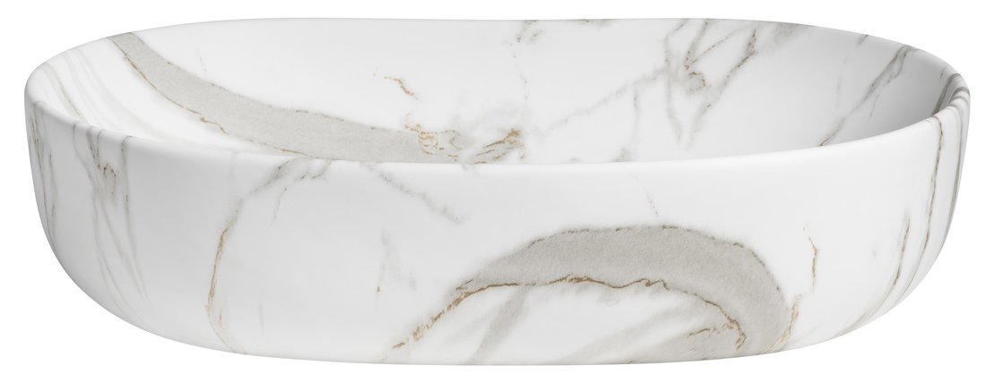 Sapho CALEO keramické umyvadlo na desku, 60x42cm, bianco carrara CA590BC