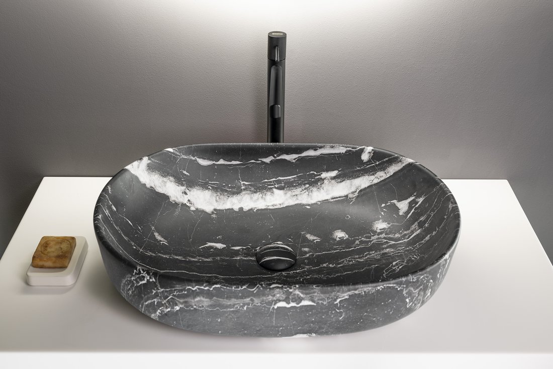 Sapho CALEO keramické umyvadlo na desku, 60x42cm, carnico mramor CA590CM