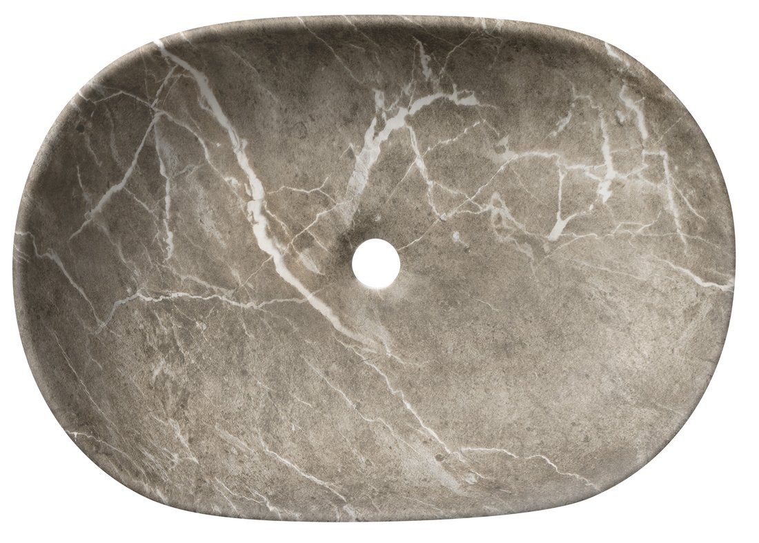 Sapho CALEO keramické umyvadlo na desku, 60x42cm, breccia mramor CA590BM
