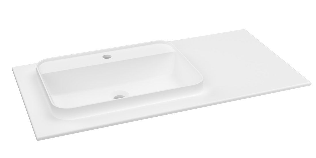 BRAHEA umyvadlo 101x51,5cm (70+30cm), levé, bílá mat
