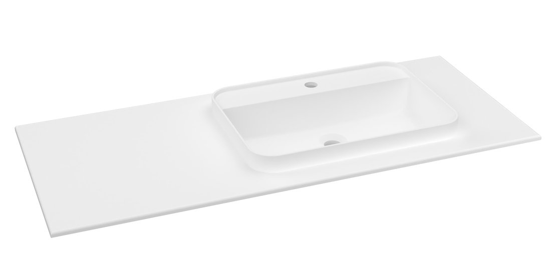 BRAHEA umyvadlo 121x51,5cm (30+90cm), pravé, bílá mat