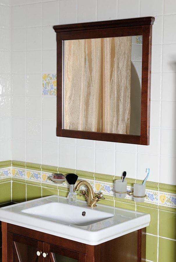 Sapho CROSS zrcadlo v dřevěném rámu 70x80cm, buk CR312