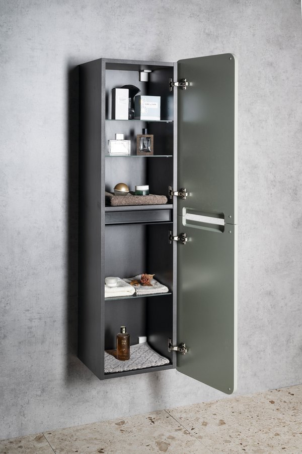 Sapho KERALA skříňka vysoká 38x143x32cm, 2x dvířka, levá/pravá, siena/antracit matný KR350-4234