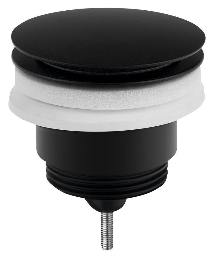 Omp Tea Umyvadlová výpust 5/4“, click-clack, velká zátka, 10-45mm, černá mat 7532.310.5X