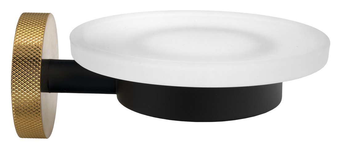 Sapho LARISSA mýdlenka, mléčné sklo, černá/zlato mat WS002BG