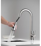 Photo: MIKELA bateria zlewozmywakowa stojąca z wyciąganą wylewką, nikiel