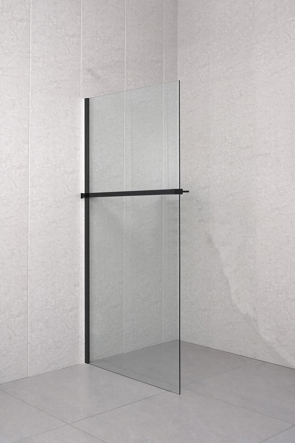 Sapho Police na walk-in zástěnu, 142cm, černá mat EG1425