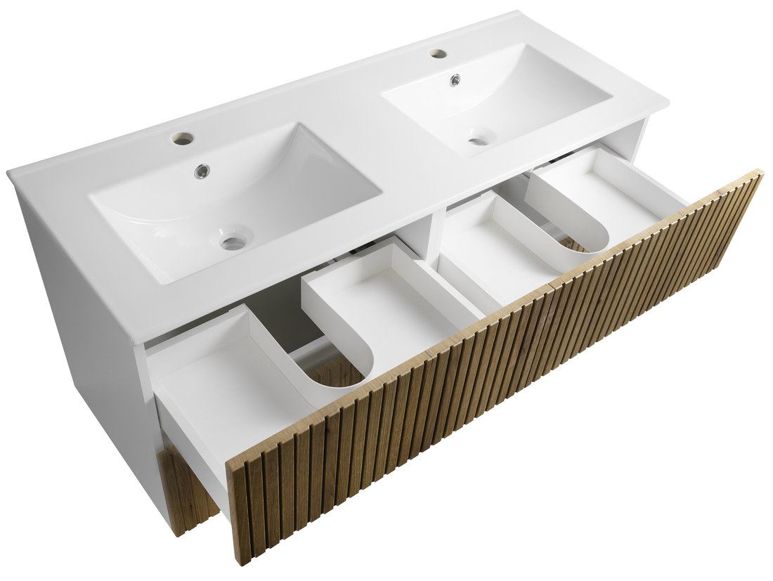 Aqualine PANEDA STRIP umyvadlová skříňka 119x55x45,2cm, dub emporio PN312