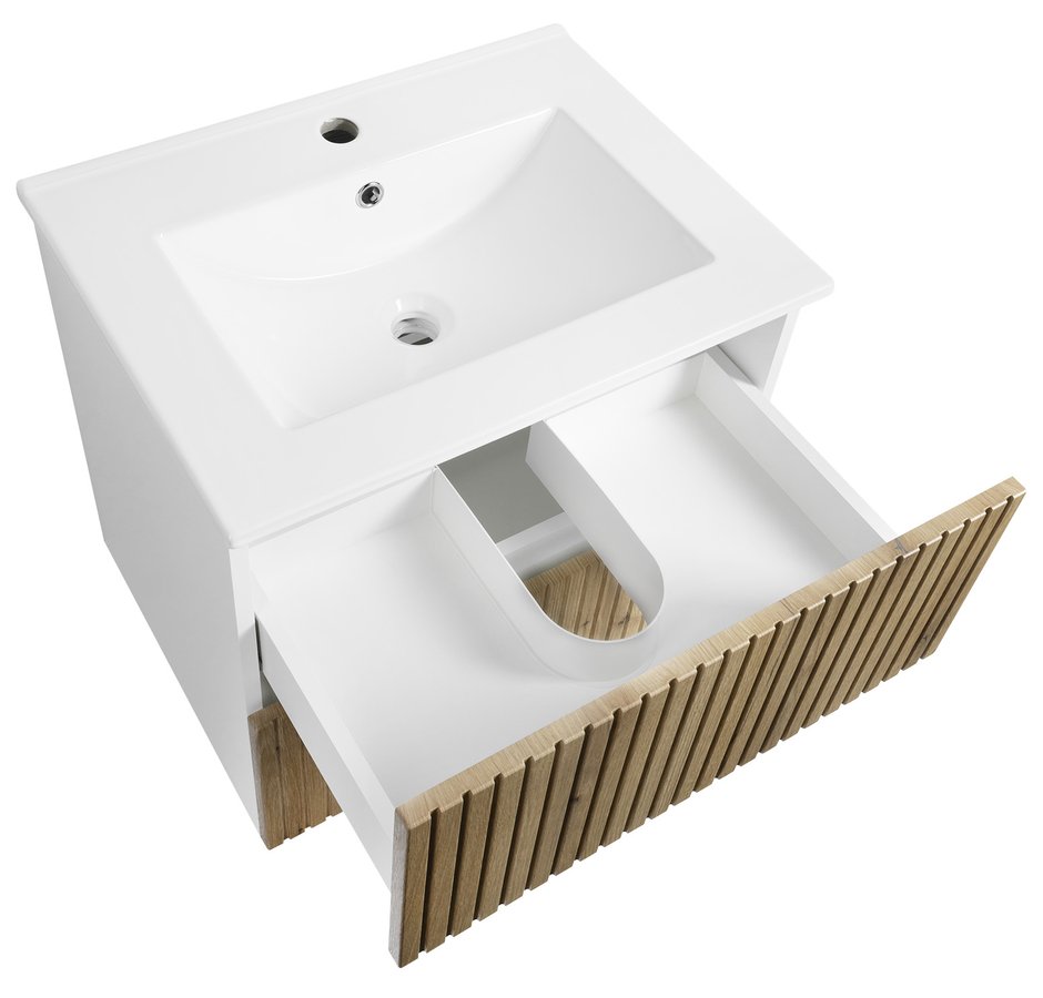 Aqualine PANEDA STRIP umyvadlová skříňka 59,5x55x45,2cm, dub emporio PN360